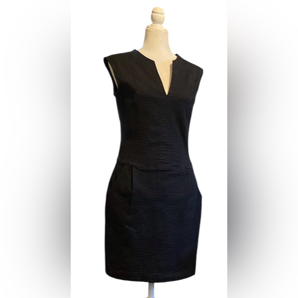 DIESEL Cotton V neck Dress With Pockets Crocodile Texture Fabric Size Small
